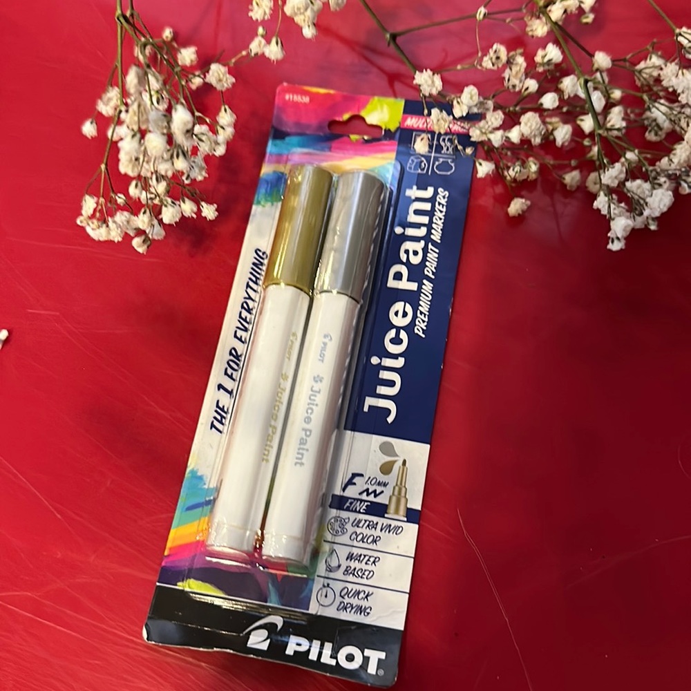 Pilot juice paint premium paint markers 1mm multi surface gold silver